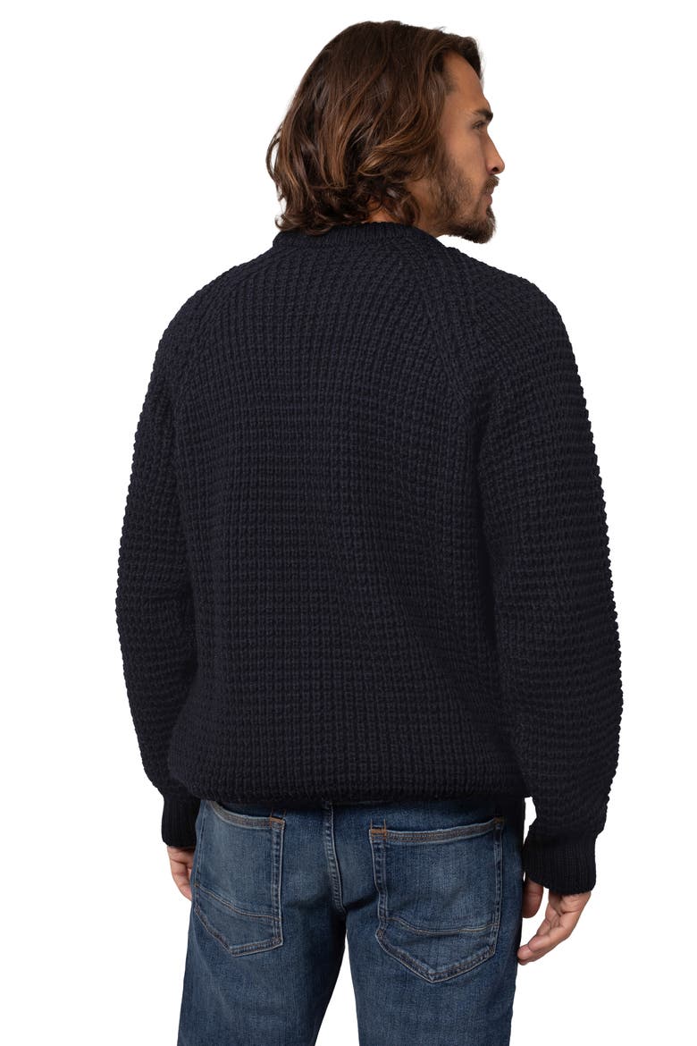 British Waffle Stitch Crew, Alternate, color, DARK NAVY