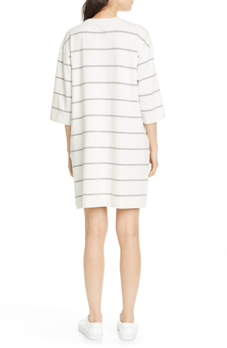 ATM Anthony Thomas Melillo Plaited Stripe Jersey Sweatshirt Dress, Alternate, color, 