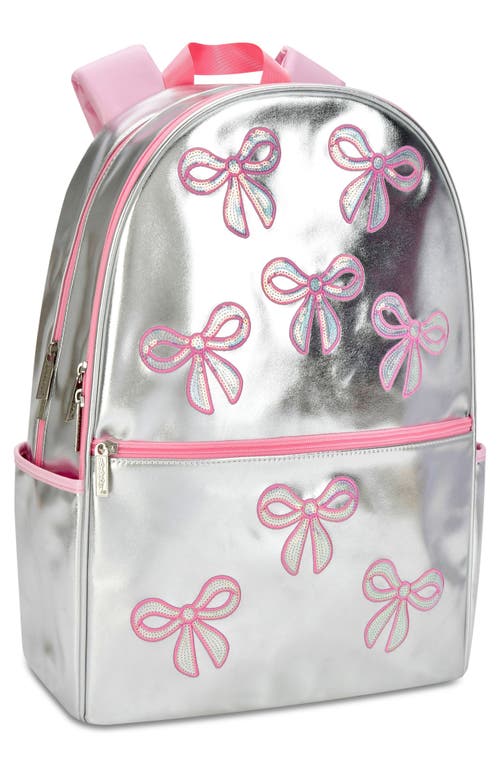 Iscream Kids' Sequin Bows Metallic Faux Leather Backpack