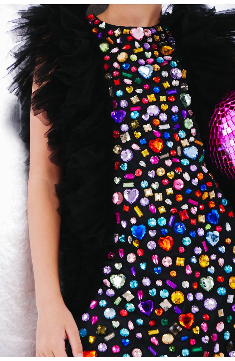 Lola + The Boys Bejeweled Gem Dress, Alternate, color, Multicolor