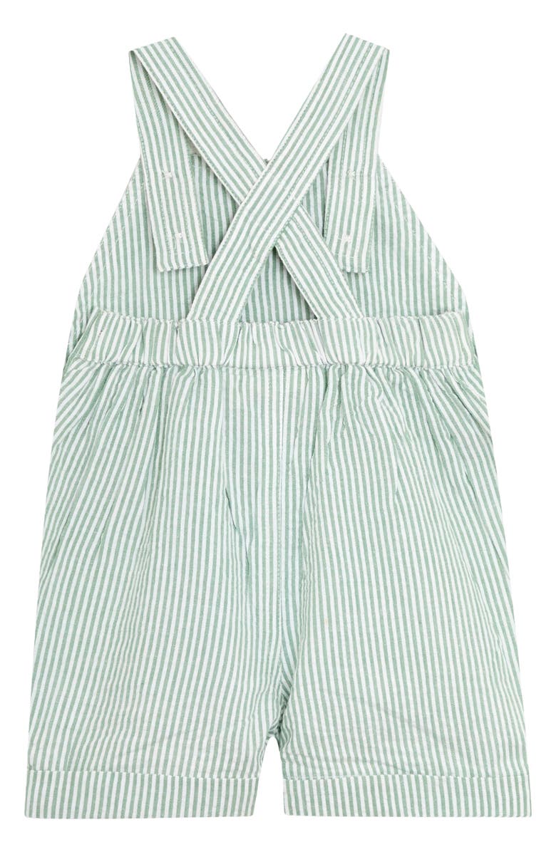 JOJO MAMAN BEBE Tractor Embroidered Overalls, Alternate, color, Green