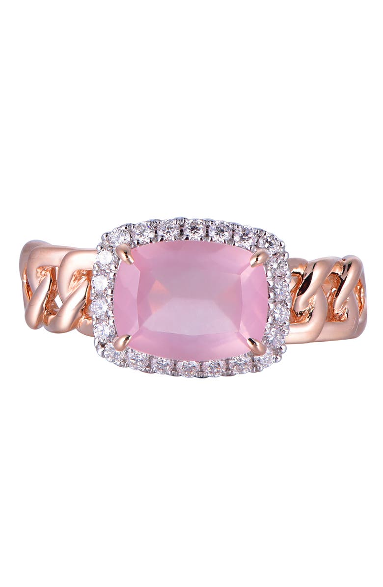Kahn High Jewelry Rose Quartz Ring with Diamonds, Alternate, color, Pink