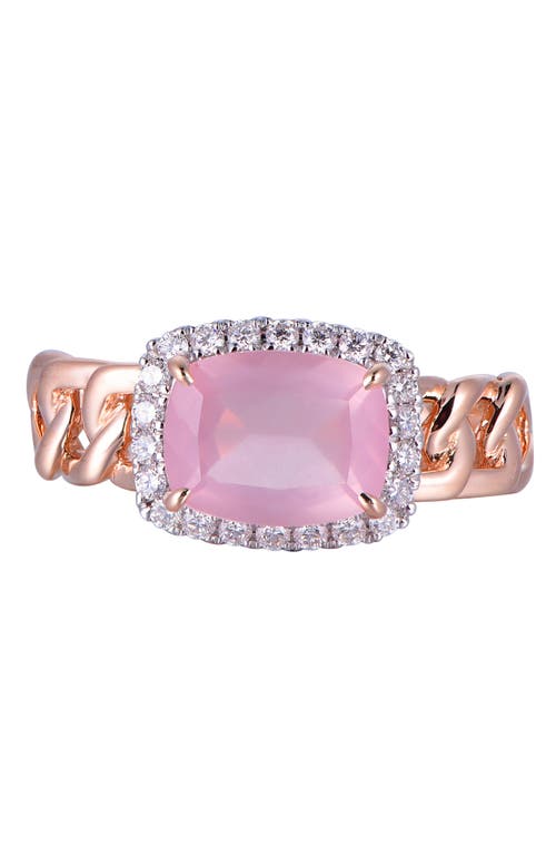 Kahn High Jewelry Rose Quartz Ring With Diamonds In Pink