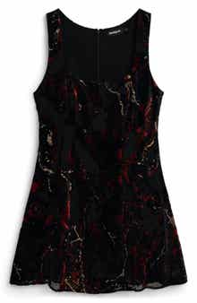 Metallic Sleeveless Velvet Dress