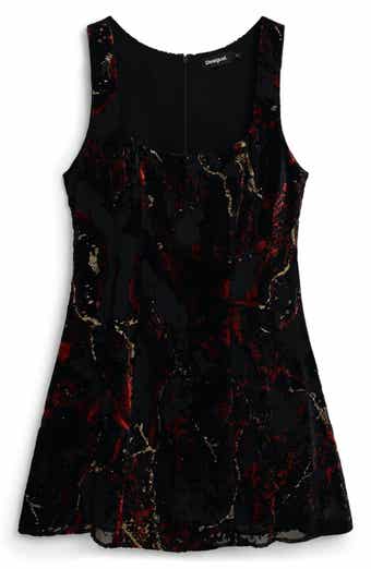 Metallic Sleeveless Velvet Dress