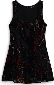 Desigual Metallic Sleeveless Velvet Dress