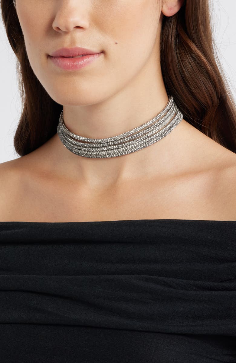 Open Edit Crystal Rope Layered Choker Necklace, Alternate, color,