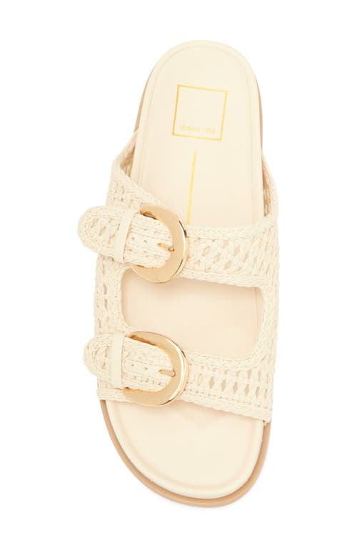 Dolce Vita Sensa Woven Double Strap Slide Sandal In Bone Stella