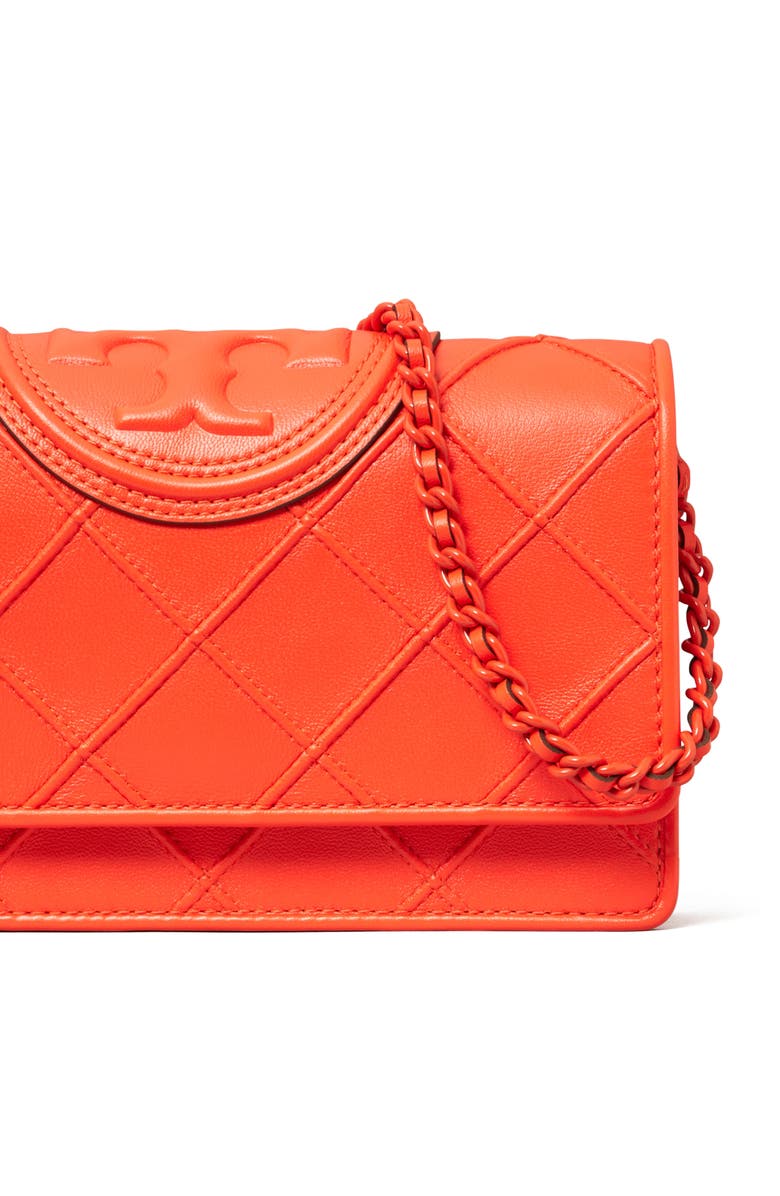Tory Burch Fleming Soft Leather Wallet on a Chain, Alternate, color, 