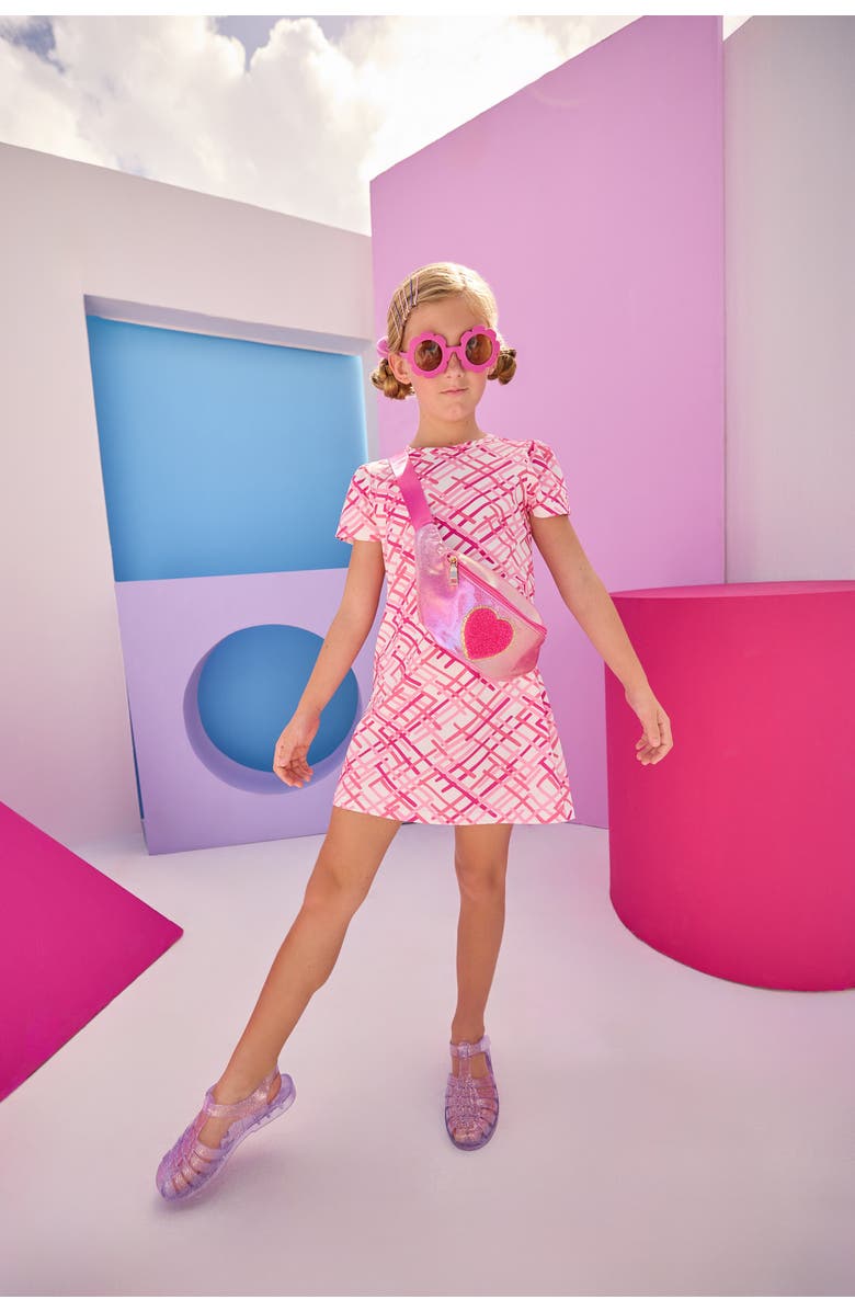 BISBY Kids' Everyday Tee Dress, Alternate, color, Pink Zigzag