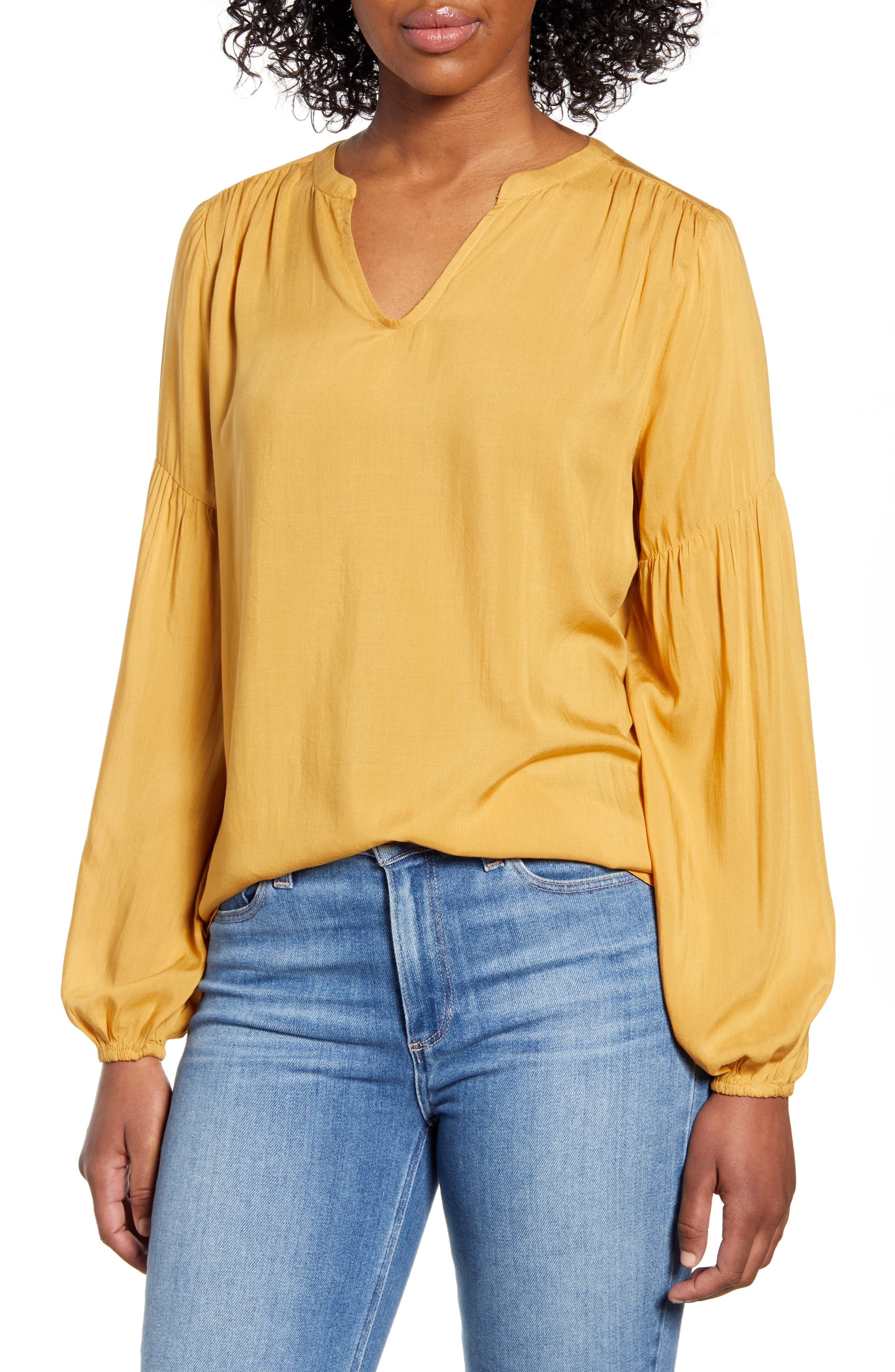 Caslon® Split Neck Top (Women) | Nordstromrack