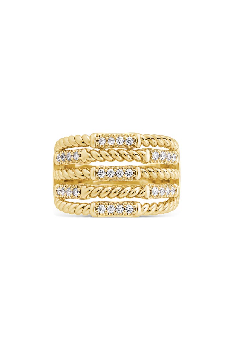 Twisted Pavé Stack Ring, Alternate, color, GOLD