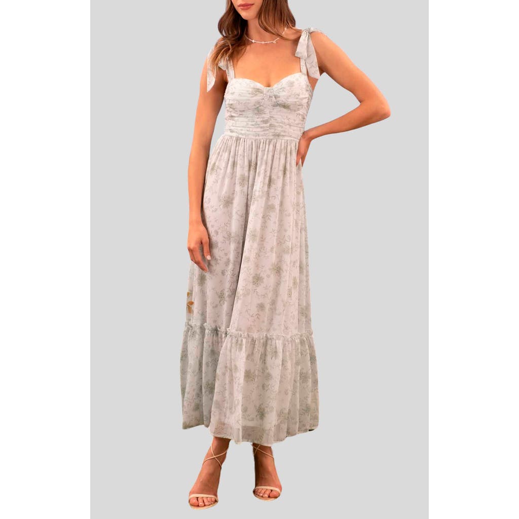 BLU PEPPER BLU PEPPER SHOULDER TIE MIDI DRESS