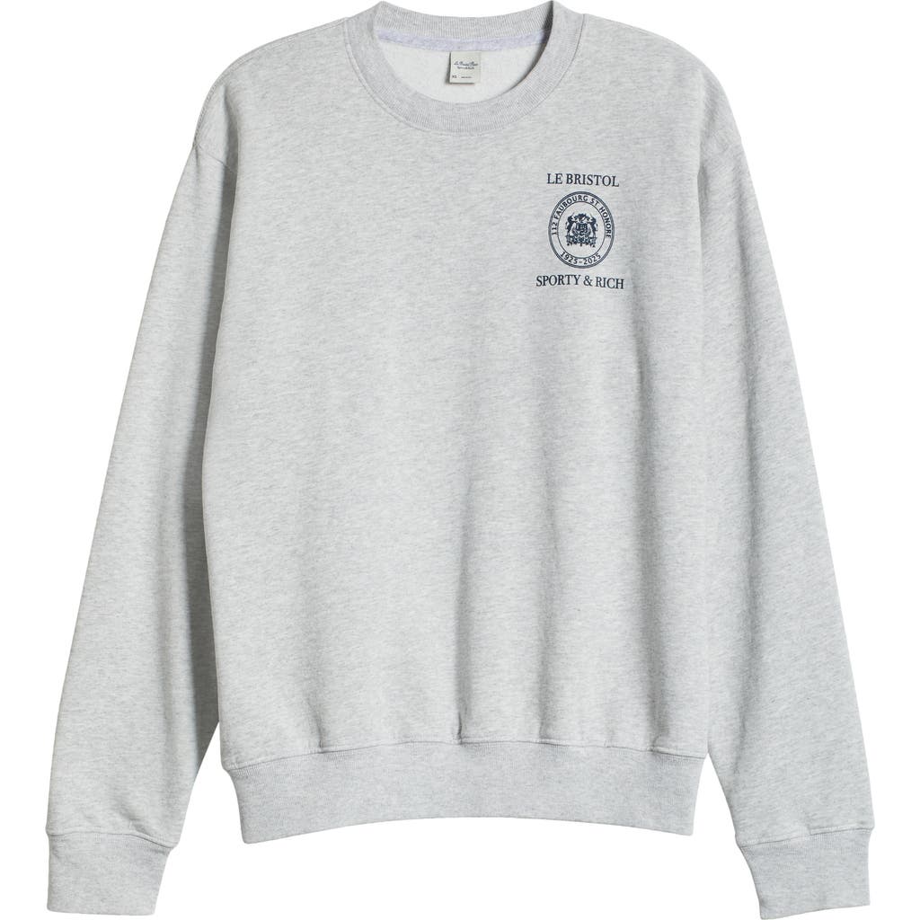 SPORTY AND RICH SPORTY & RICH CREST SEAL 100TH ANNIVERSARY GRAPHIC SWEATSHIRT
