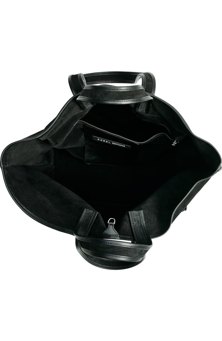 KASSL Large Contrast Trim Suede Tote, Alternate, color,