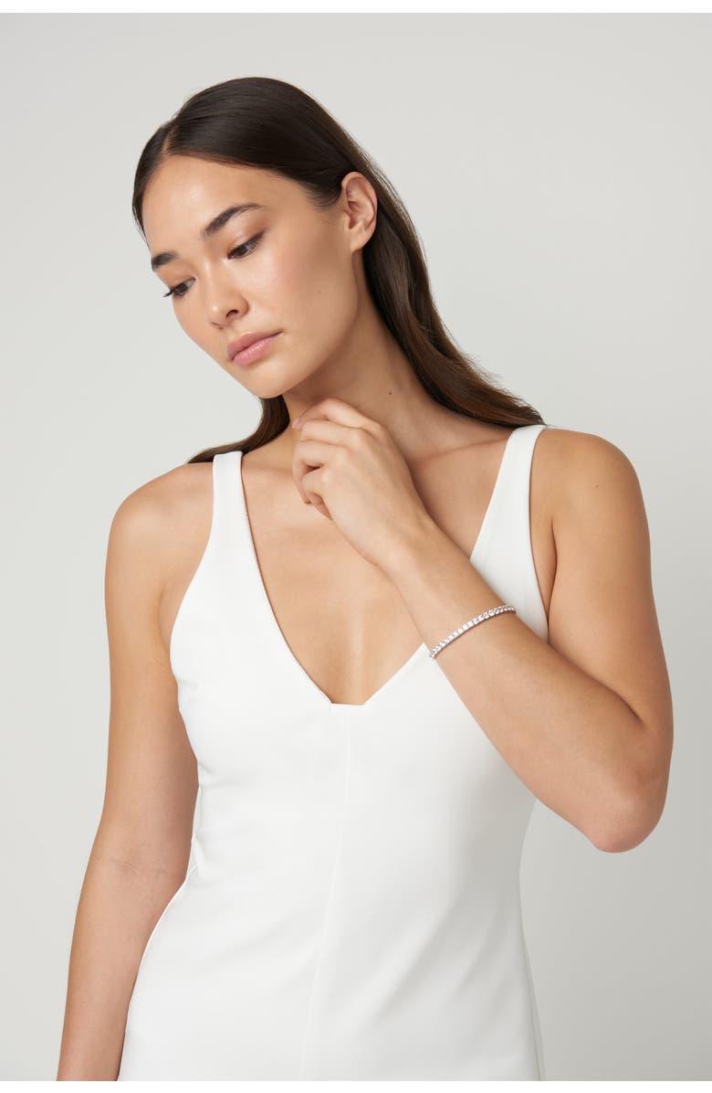 ALLUREZ Eternity Lab Diamond Tennis Bracelet 14k Gold, Alternate, color, White Gold