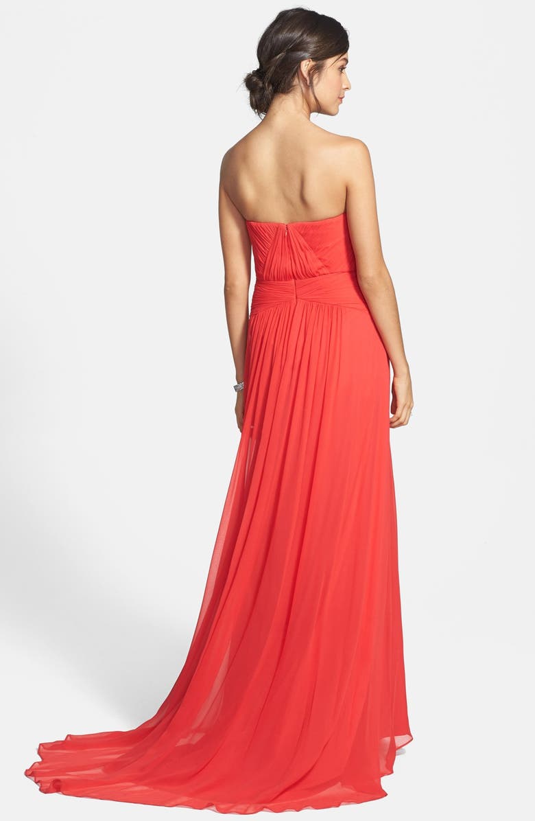 Aidan by Aidan Mattox Strapless Chiffon Gown, Alternate, color, 