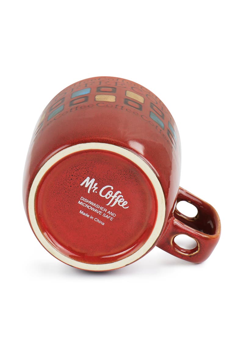 Cafe Americano 8 Piece 13oz Ceramic Cup and Spoon Set, Alternate, color, Blue