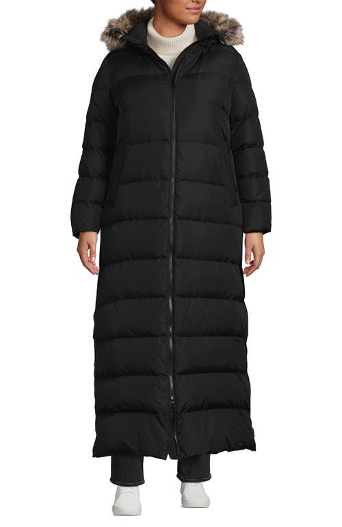 Lands' End Down Maxi Winter Coat In Black