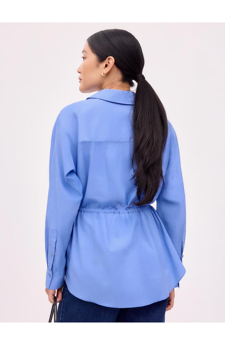 Ro&Zo Stripe Long Sleeve Channel Waist Shirt, Alternate, color, Blue