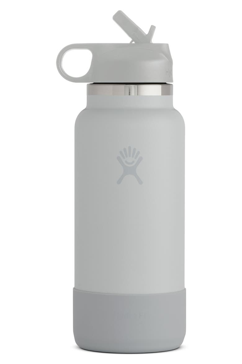 32-Ounce Wide Mouth Bottle with Straw Lid & Flex Boot, Main, color, COOL GREY