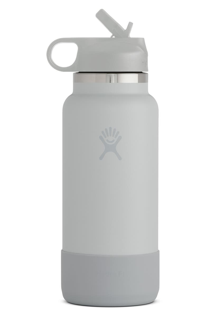 Hydro Flask 32-Ounce Wide Mouth Bottle with Straw Lid & Flex Boot, Main, color, Cool Grey