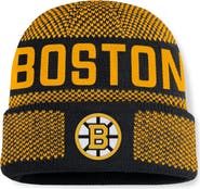 FANATICS Men's Fanatics Black/Gold Boston Bruins Fundamentals Shelter Cuffed Knit Hat