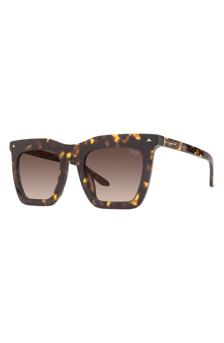 DEZI Fall Back 52mm Gradient Square Sunglasses, Alternate, color, Tortoise / Brown Gradient