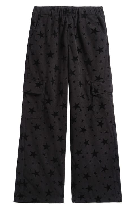 Kids' Star Print Wide Leg Corduroy Cargo Pants (Big Kid)