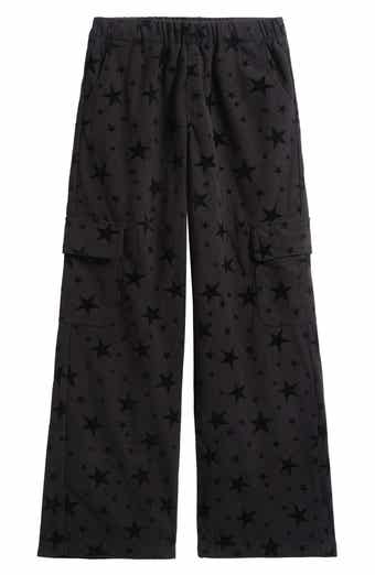 Tractr Kids' Star Print Wide Leg Corduroy Cargo Pants
