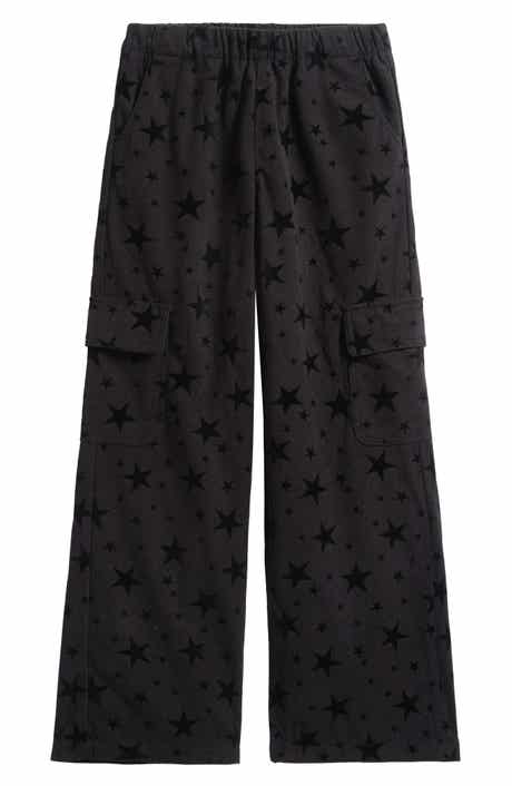 Tractr Kids' Star Print Wide Leg Corduroy Cargo Pants