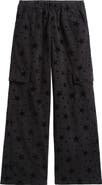 Tractr Kids' Star Print Wide Leg Corduroy Cargo Pants