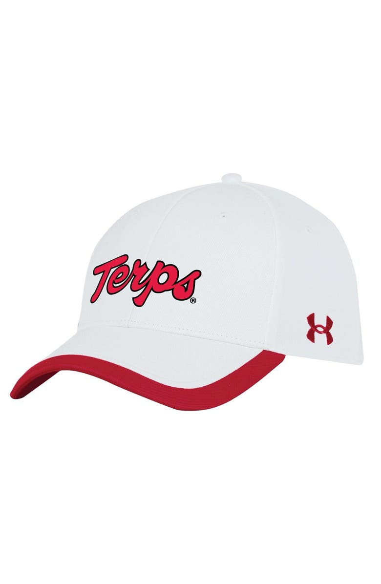 Under Armour Men's Under Armour  White Maryland Terrapins Sideline Blitzing Accent Adjustable Hat, Main, color, 