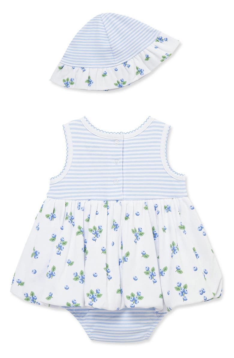 Little Me Kids' Blueberry Cotton Popover & Sun Hat Set, Alternate, color, Blue