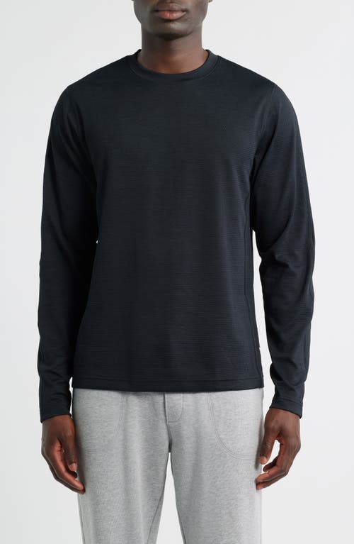 Reigning Champ Solotex® Mesh Tiebreak Performance Long Sleeve T-Shirt in Heather Black 