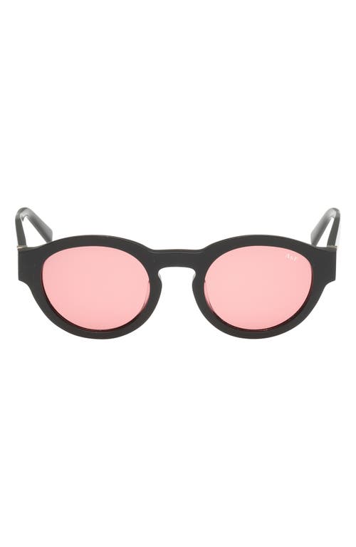 ABERCROMBIE & FITCH 49mm Round Sunglasses in Shiny Black /Rose Lens  product