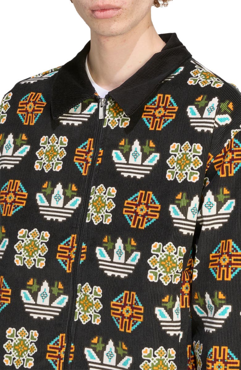 adidas Monogram Print Relaxed Fit Corduroy Coach Jacket, Alternate, color,