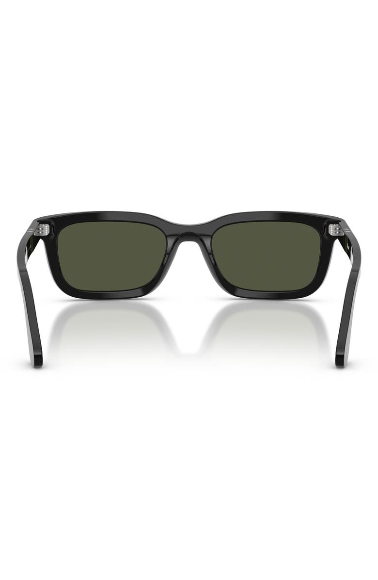 Persol 53mm Rectangular Sunglasses, Alternate, color, Black / Green