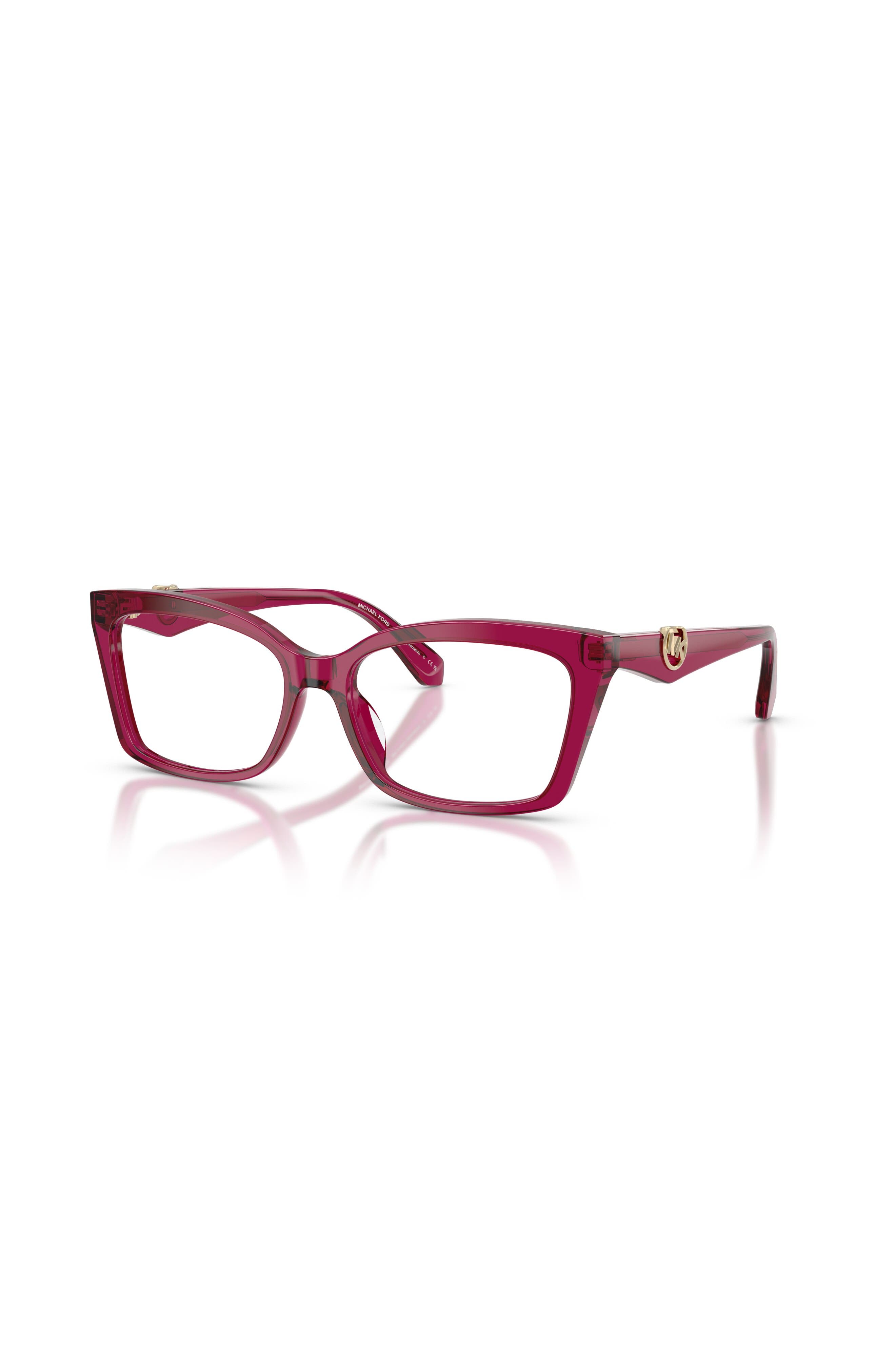 Michael Kors 53mm Rectangle Optical Glasses In Red
