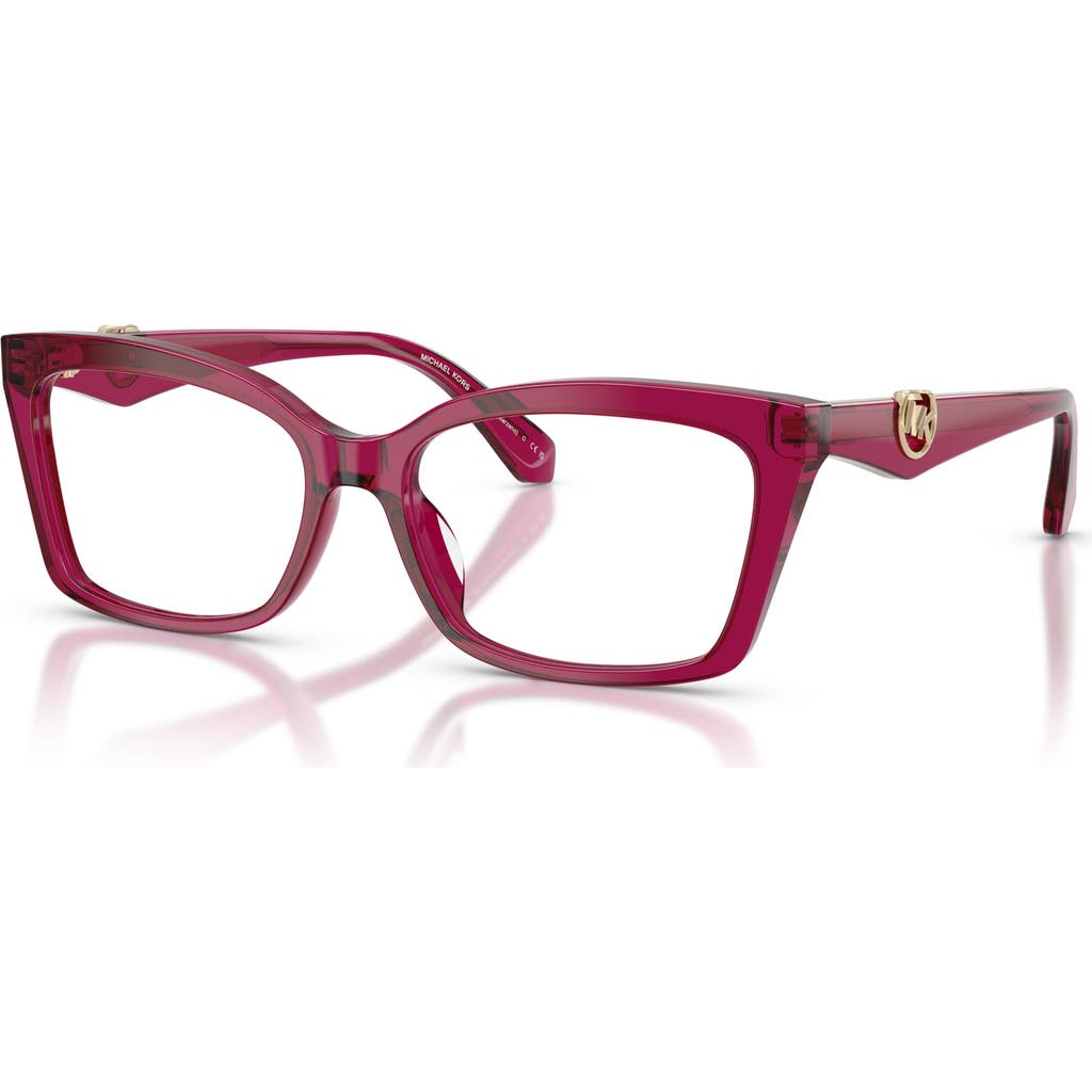 Michael Kors 53mm Rectangle Optical Glasses In Red