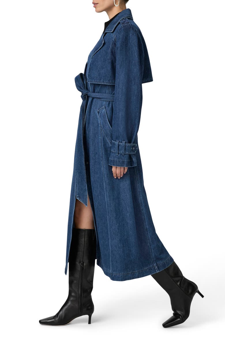 PAIGE Raina Denim Trench Coat, Alternate, color, Rylie