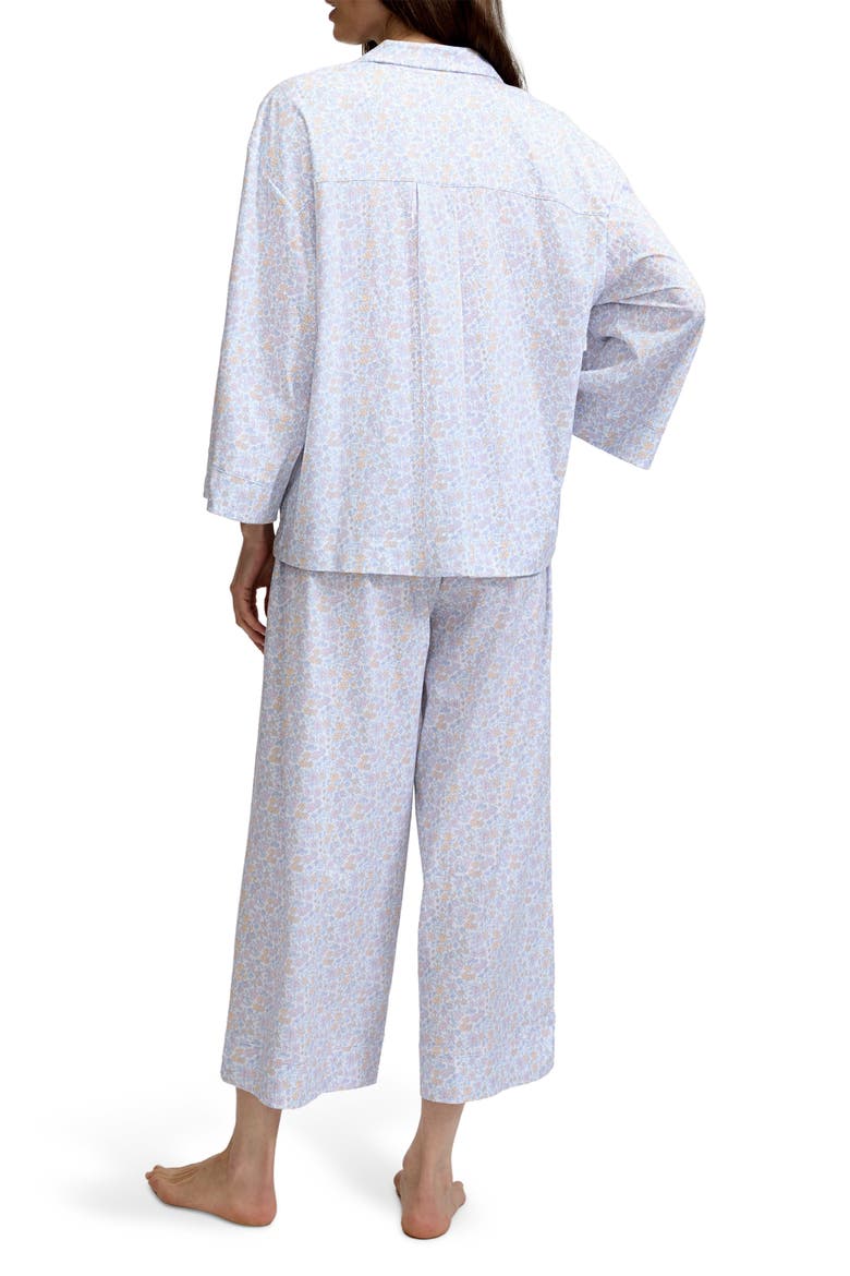 Olivia Floral Wide Leg Pima Cotton Pajamas, Alternate, color, WHITE