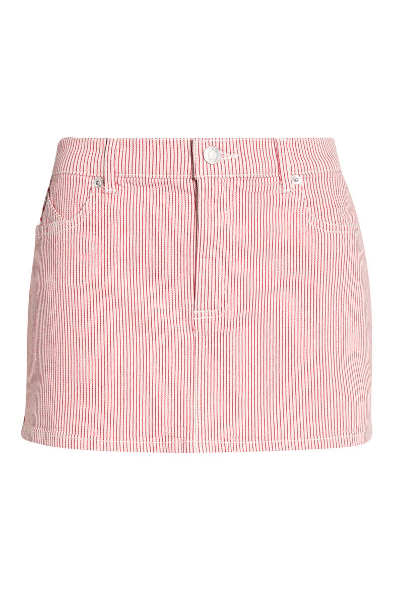 Stripe Denim Miniskirt, Alternate, color, RED/ WHITE STRIPE