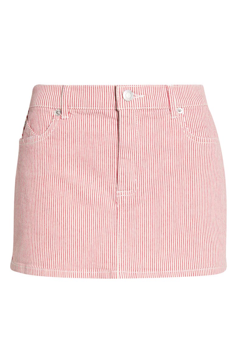 Florence by Mills Stripe Denim Miniskirt, Main, color, Red/ White Stripe