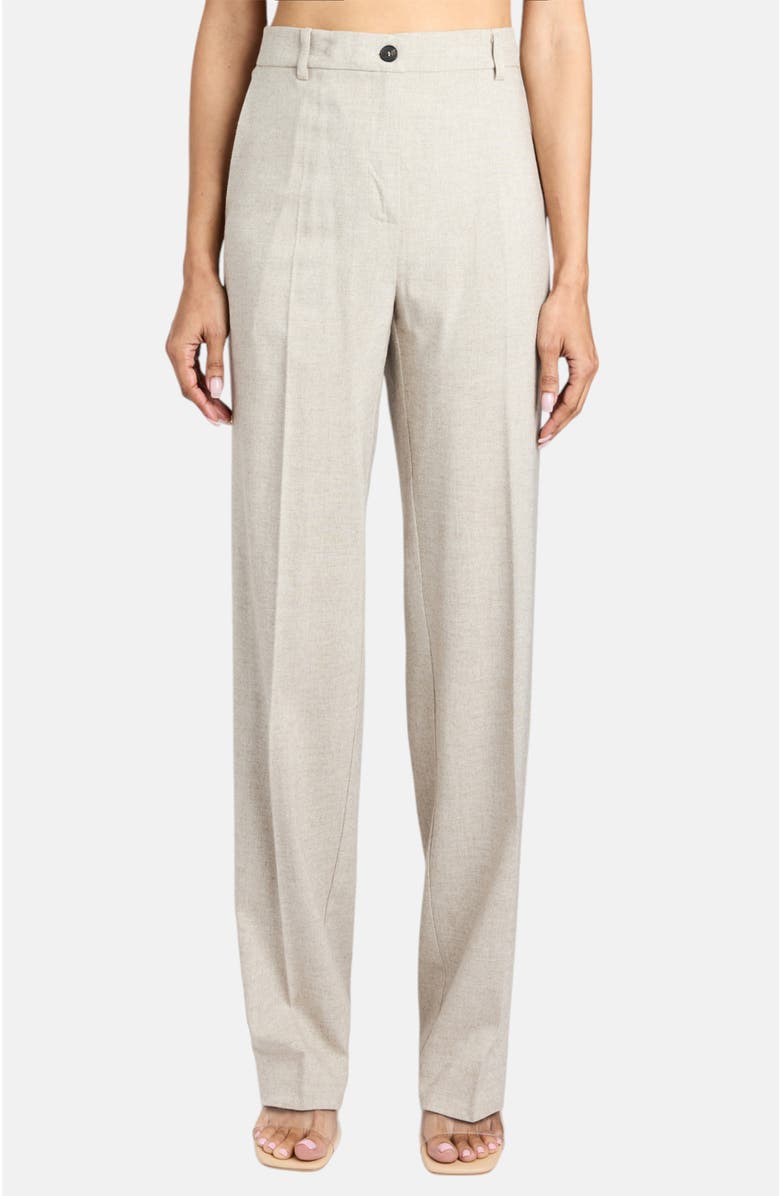 Santorelli Clarice Straight Leg Pants in Soft Viscose Blend, Main, color, Beige