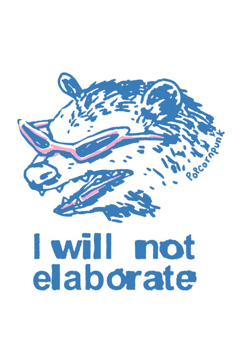Men's Lost Gods Opossum Will Not Elaborate  Graphic T-Shirt, Alternate, color, White