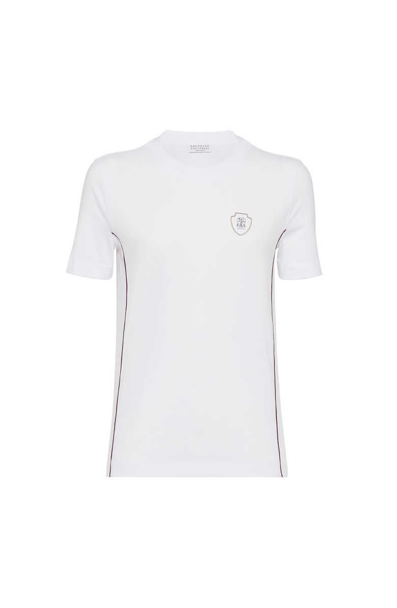 Brunello Cucinelli Jersey T-shirt with logo, Main, color, White