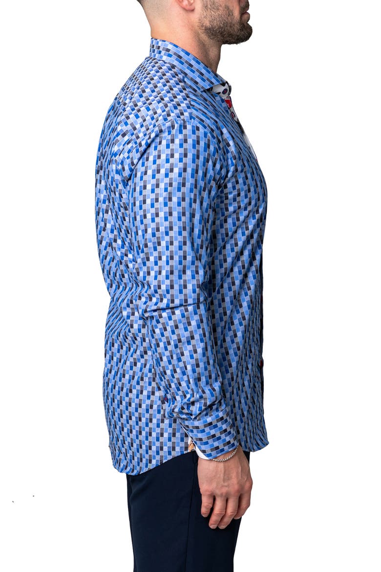 Einstein Burn Blue Button-Up Shirt, Alternate, color, BLUE