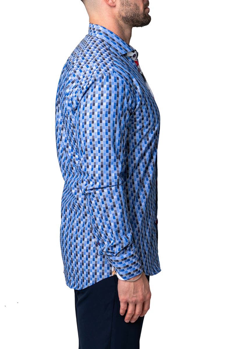Maceoo Einstein Burn Blue Button-Up Shirt, Alternate, color, Blue