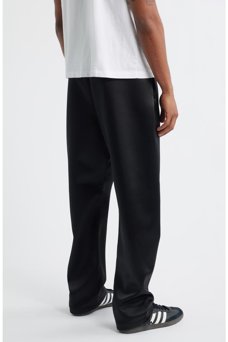 Relaxed Bonded Satin Track Pants, Alternate, color, JET BLACK